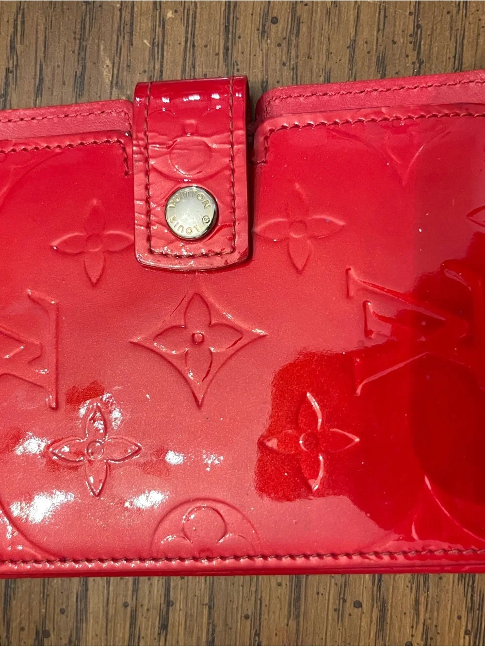 Louis Vuitton Red Vintage Monogram Vernis Palm Pilot Cover